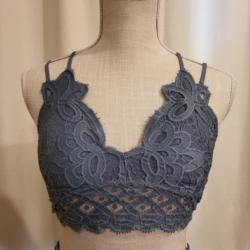 Anemone Light Blue Lace Bra Top